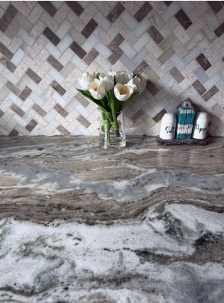 Dolomite Fantasy Brown Comptoir en Quartzite Naturel
