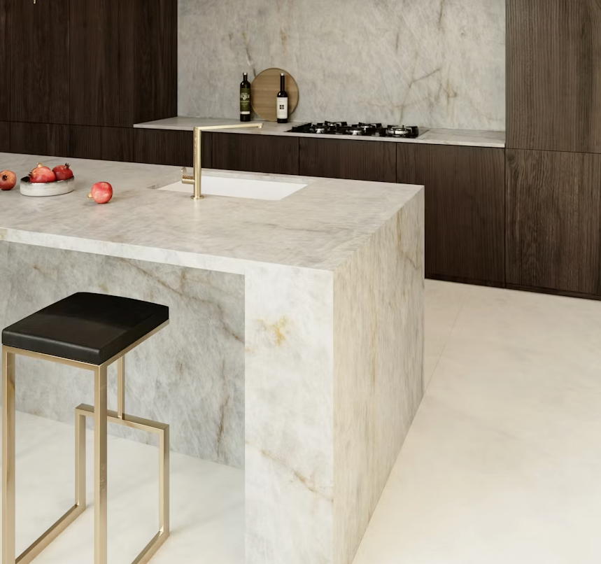 Quartzite Cristalo Sensa Comptoir en Pierre Naturelle Protégée