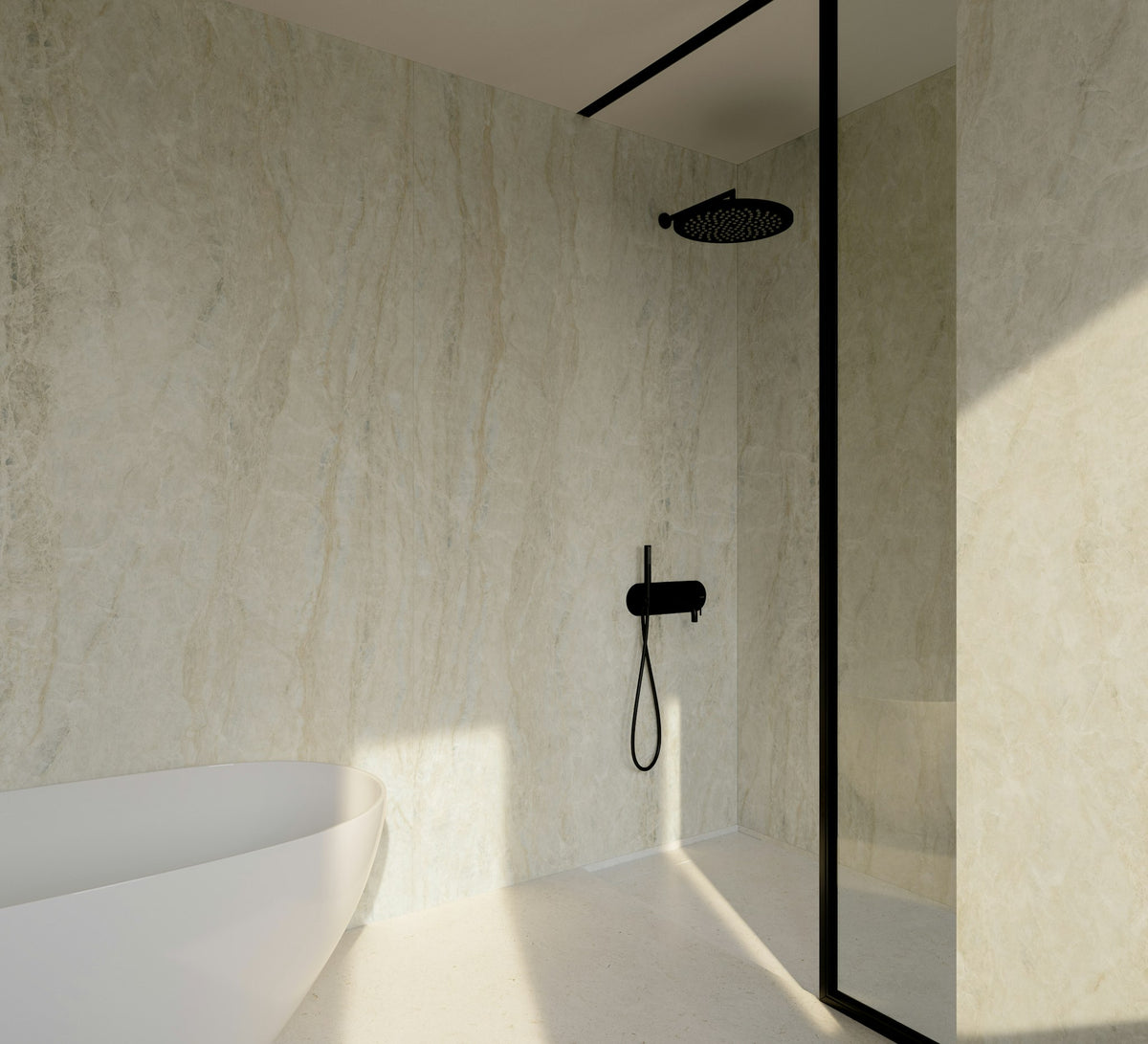 Dekton Nara — projet dekton nara bathroom eu closeup b | Union Stone