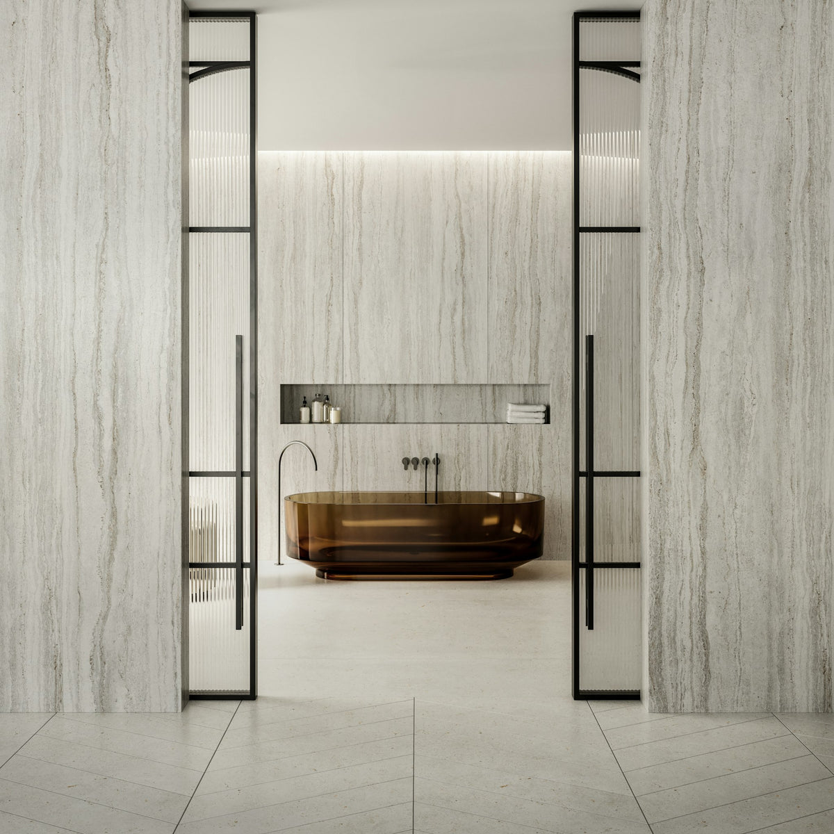 Dekton Trevi — projet dekton pietra edition bathroom trevi polar 1 sin lampara | Union Stone