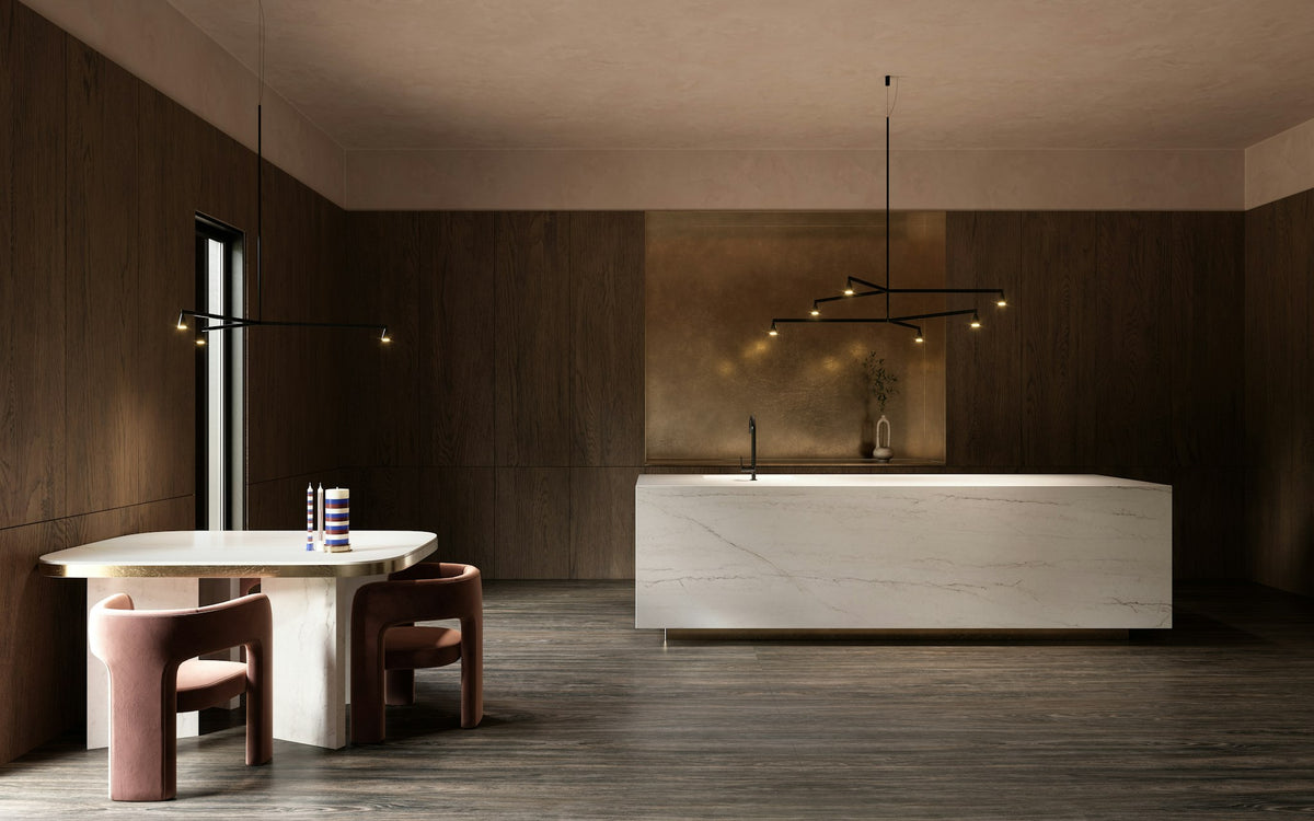 Eclos Ivora — projet eclos kitchen 2 ivora plano general | Union Stone