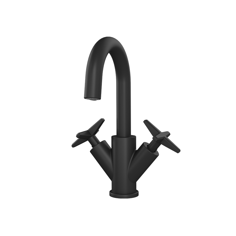 Rubi Lexa — Robinet de lavabo avec poignées en croix (RLX11) — fini Noir