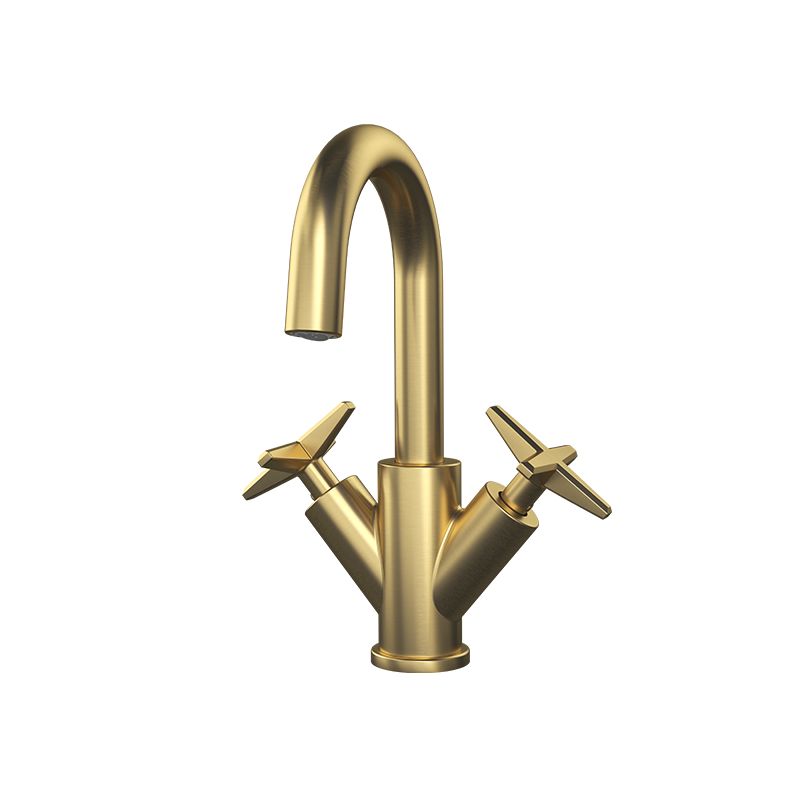 Rubi Lexa — Robinet de lavabo avec poignées en croix (RLX11) — fini Or