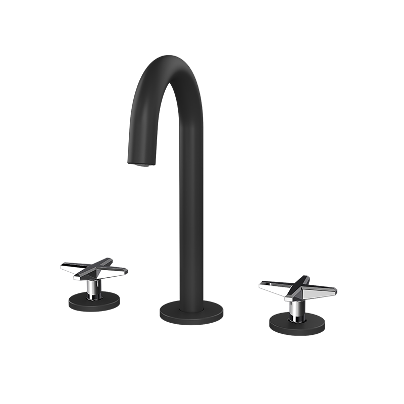 Rubi Lexa — Robinet de lavabo 8" c.c. (RLX18) — fini Noir / Chrome