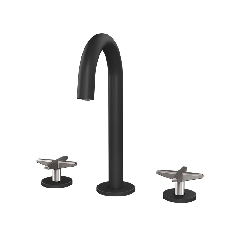 Rubi Lexa — Robinet de lavabo 8" c.c. (RLX18) — fini Noir / Inox