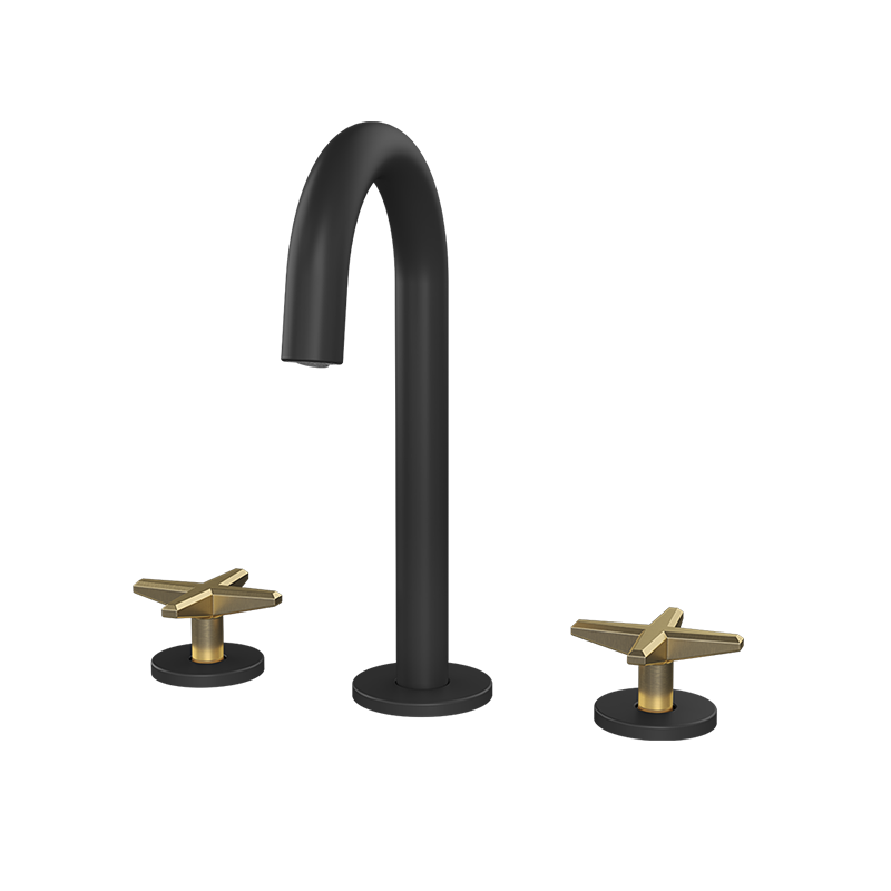 Rubi Lexa — Robinet de lavabo 8" c.c. (RLX18) — fini Noir / Or