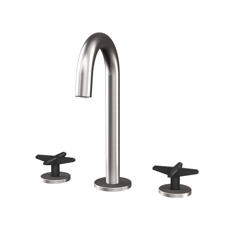 Rubi Lexa — Robinet de lavabo 8" c.c. (RLX18) — fini Inox / Noir