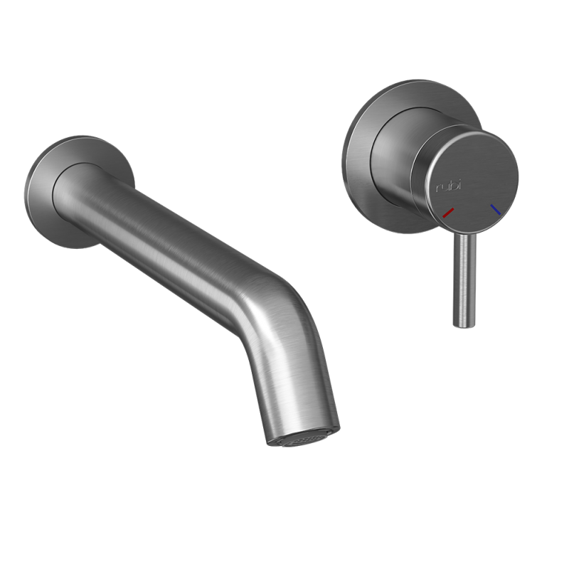 Rubi Vertigo — Robinet de salle de bain mural (RVT17R) — fini Inox brossé
