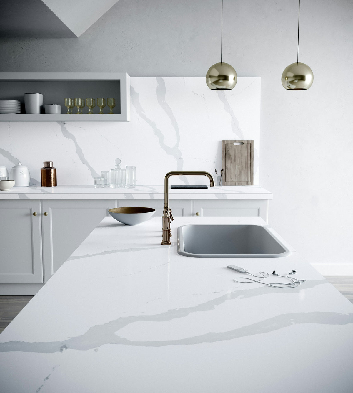 Silestone Bianco Calacatta — projet silestone kitchen bianco calacatta | Union Stone