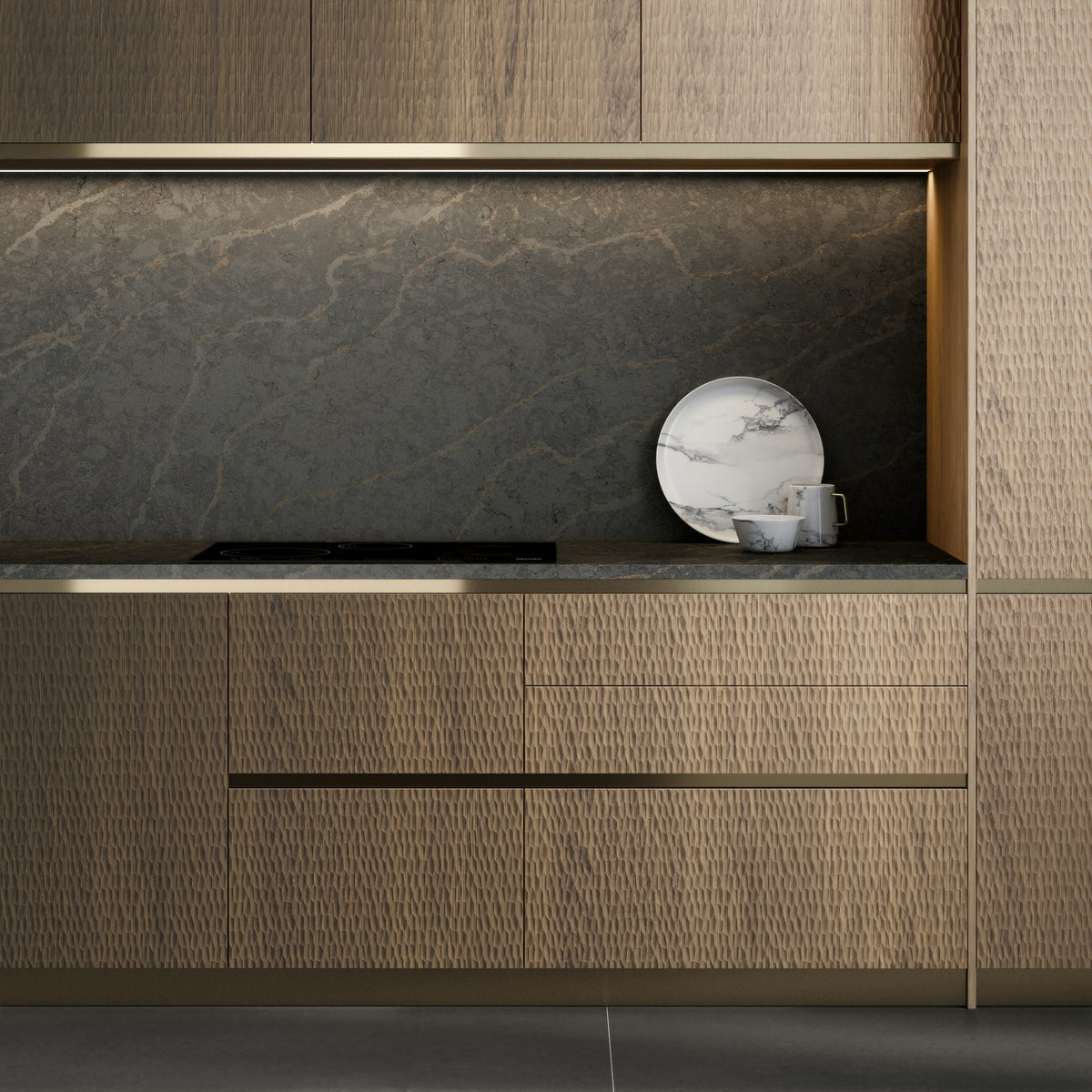 Silestone Bohemian Flame — projet silestone kitchen eu lechic bohemiam flame plano detalle | Union Stone