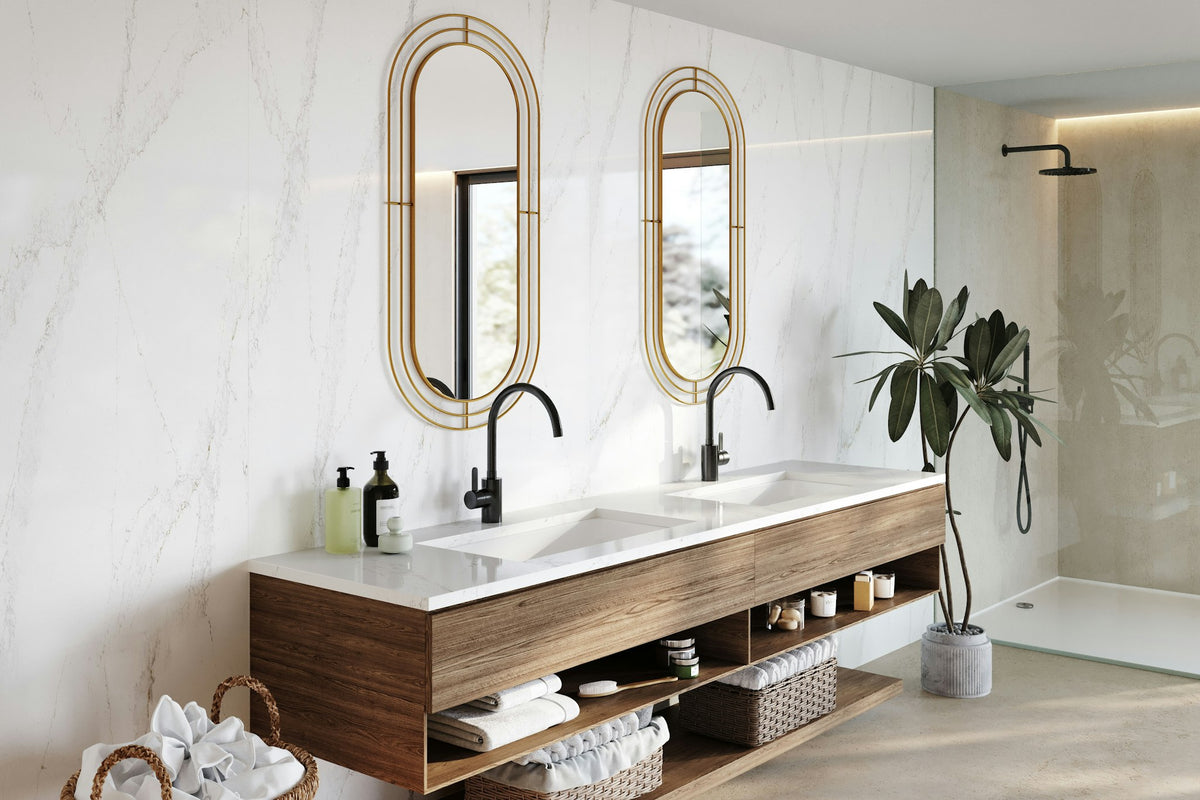 Silestone Bronze Rivers — projet silestone bathroom bronze rivers | Union Stone