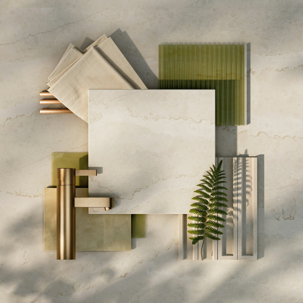 Silestone Calacatta Tova — projet bathroom calacatta tova polished moodboard v04 | Union Stone
