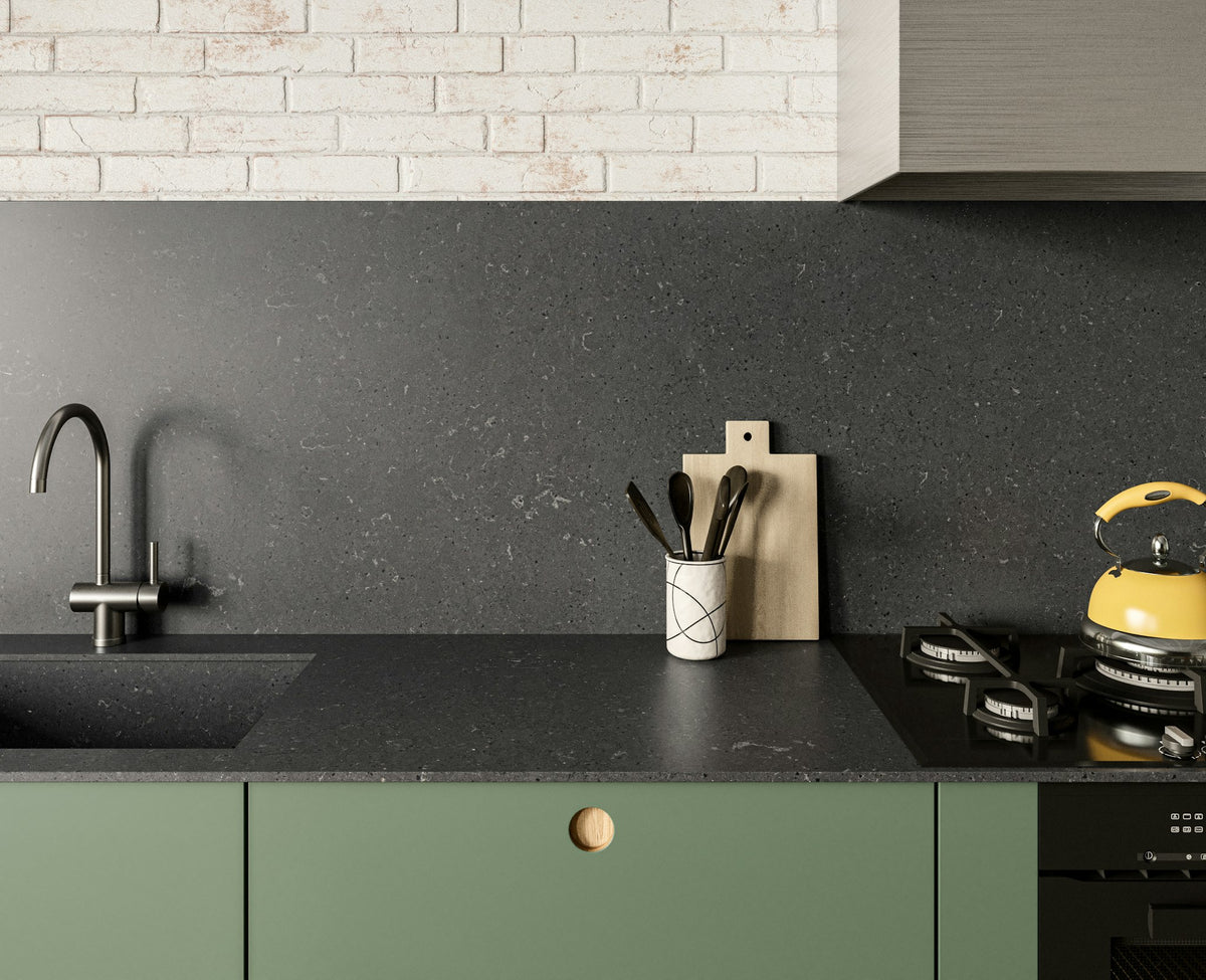 Silestone Cinder Craze — projet sil cinder craze european kitchen detail view | Union Stone