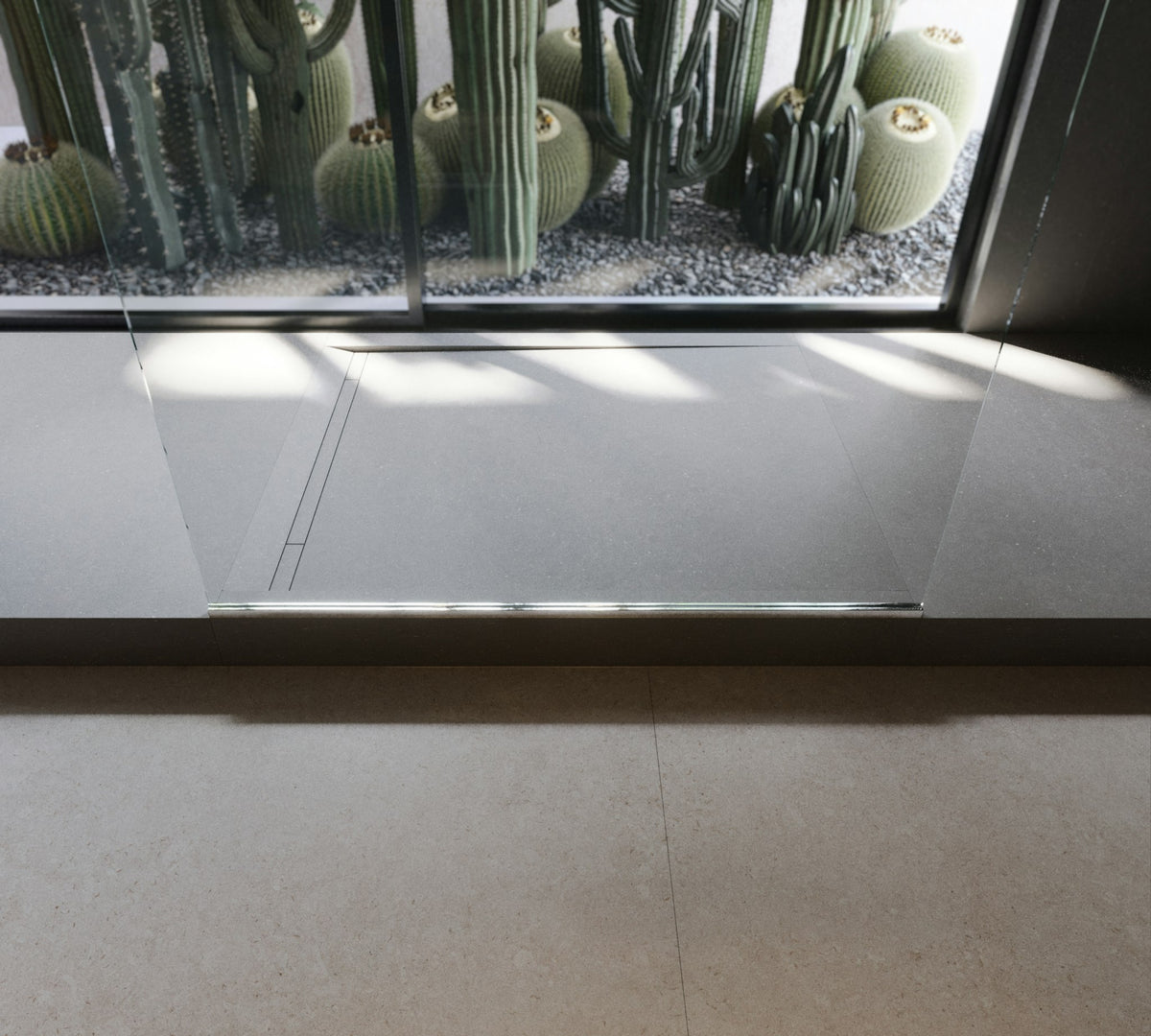 Silestone Ffrom01 — projet earthic bathroom ffrom 01 detalle plato ducha | Union Stone
