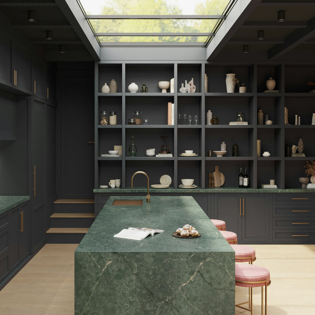 Silestone Jardin Emerald — projet silestone xm european kitchen le chic boheme jardin emerald camara 2 | Union Stone