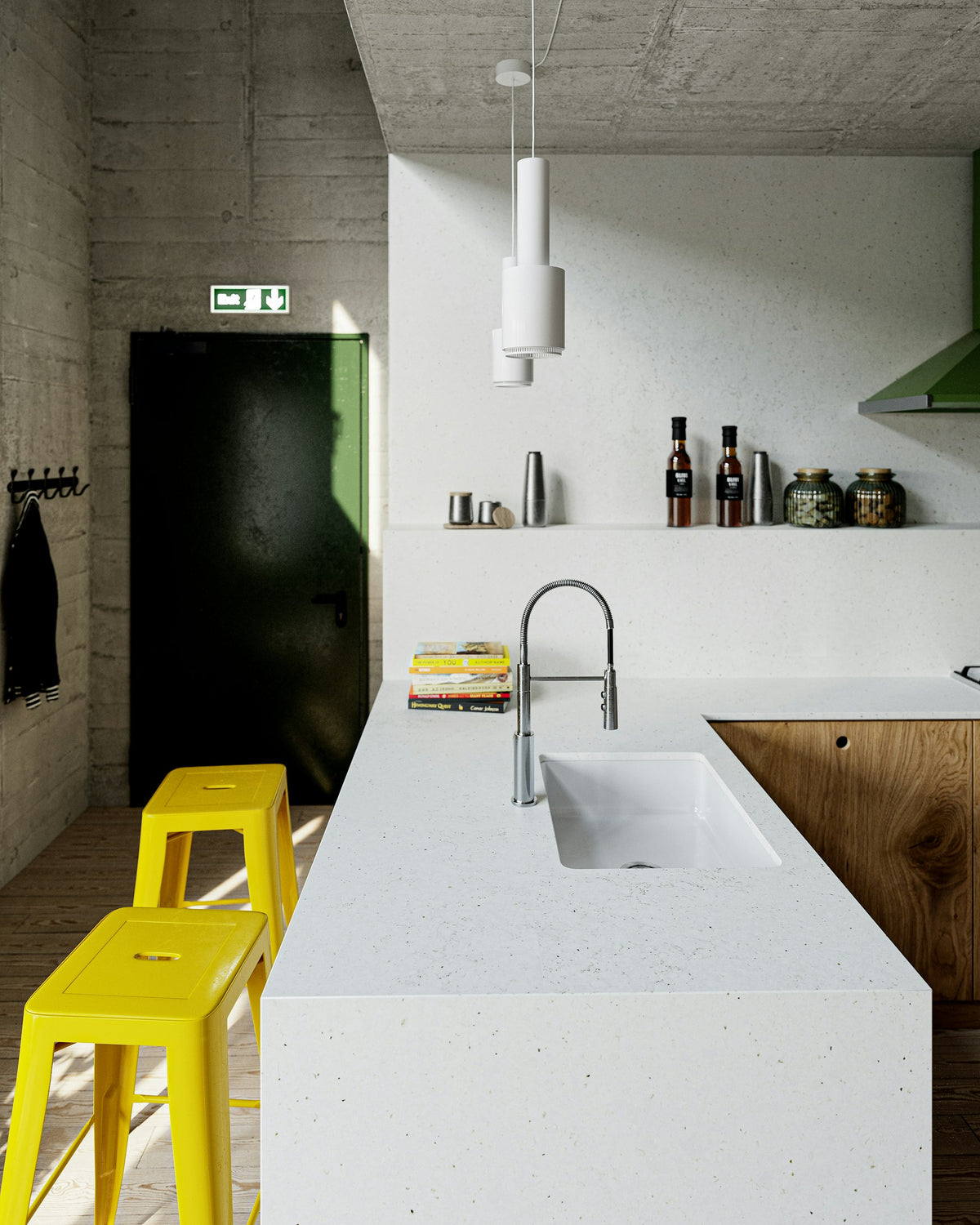 Silestone Lime Delight — projet sil lime delight european kitchen detail view | Union Stone
