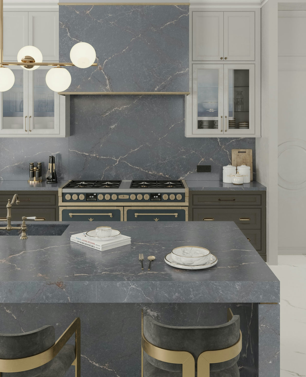 Silestone Parisien Bleu — projet 2023 06 15 cos ambiente 4 cocina americana parisien bleu 2 mod copia 2 | Union Stone