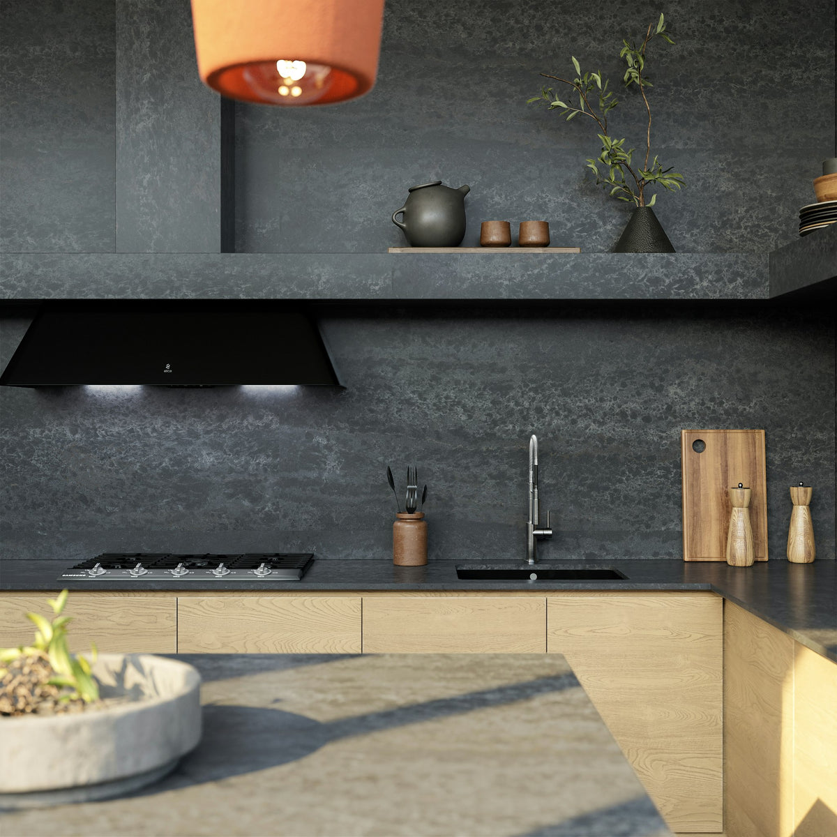 Silestone Raw D — projet earthic kitchen eu raw d detalle b | Union Stone