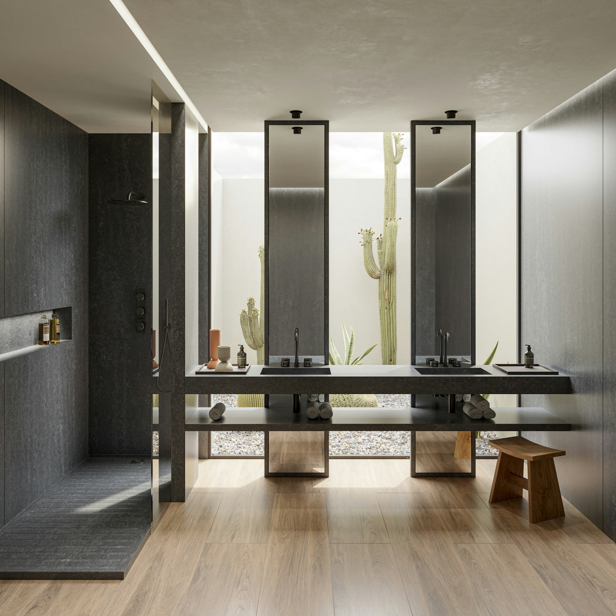 Silestone Raw G — projet earthic bathroom raw g general | Union Stone