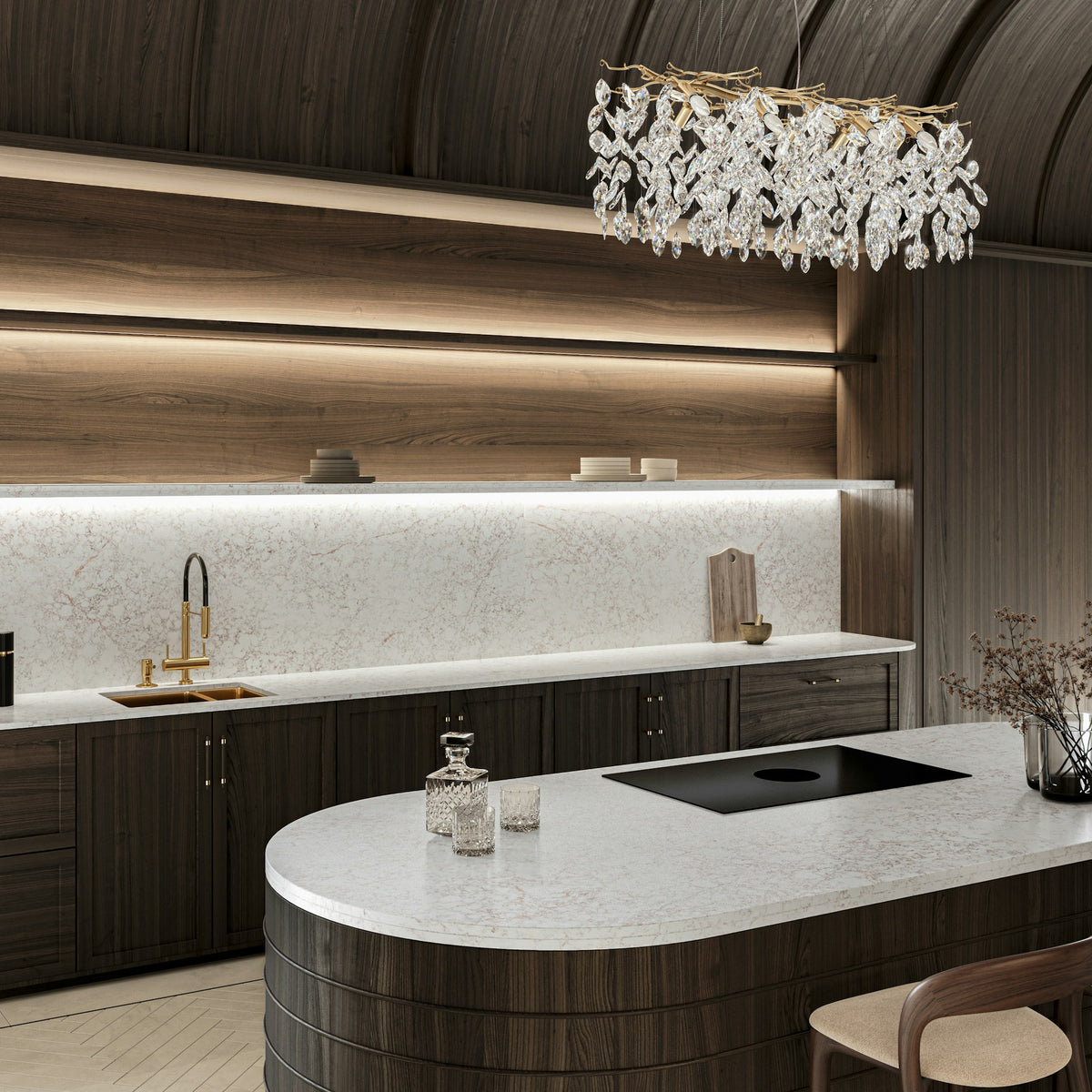 Silestone Riviére Rose — projet silestone xm european kitchen le chic boheme riviere rose 2 v2 | Union Stone