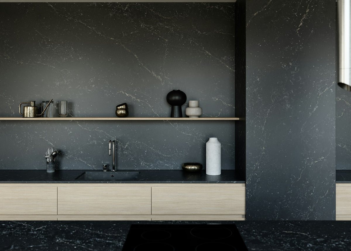 Silestone Romantic Ash — projet silestone kitchen 2 eu le chic romantic ash plano detalle 1 | Union Stone