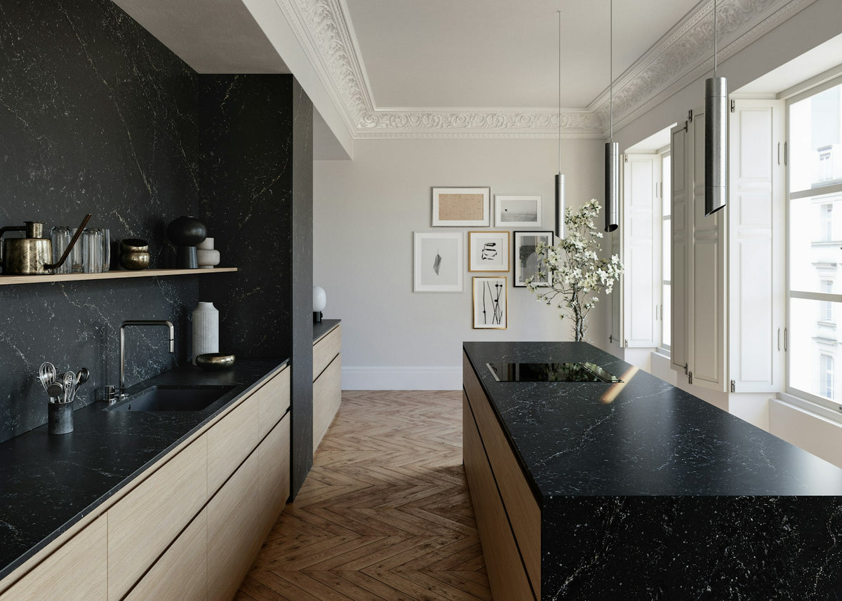 Silestone Romantic Ash — projet silestone kitchen 2 eu le chic romantic ash plano general | Union Stone
