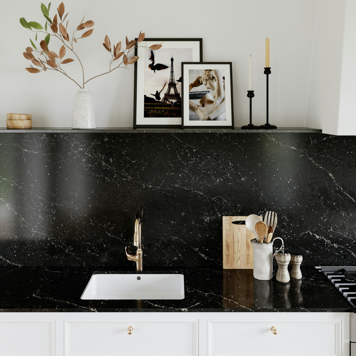 Silestone Romantic Ash — projet silestone kitchen na le chic romantic ash plano detalle | Union Stone