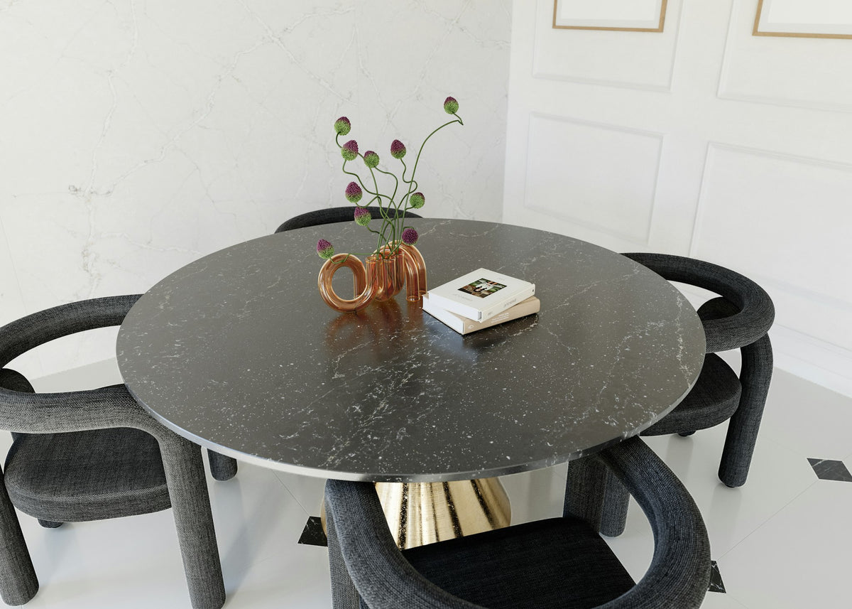 Silestone Romantic Ash — projet silestone living room eu victorian silver romantic ash table plano detalle table | Union Stone