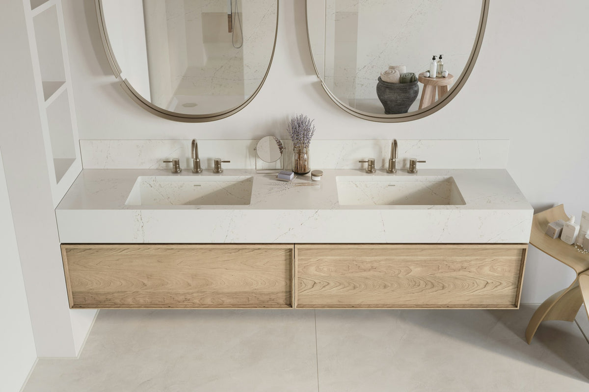 Silestone Siberian — projet silestone bathroom siberian frost v3e | Union Stone