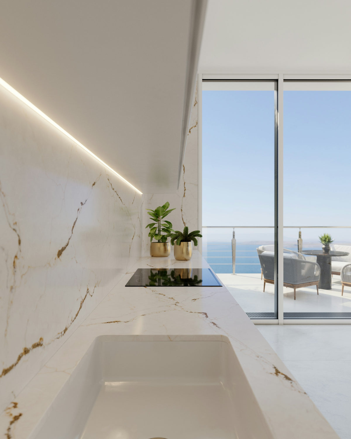 Silestone Versailles Ivory — projet silestone kitchen eu le chic versailles ivory plano detalle 2 | Union Stone
