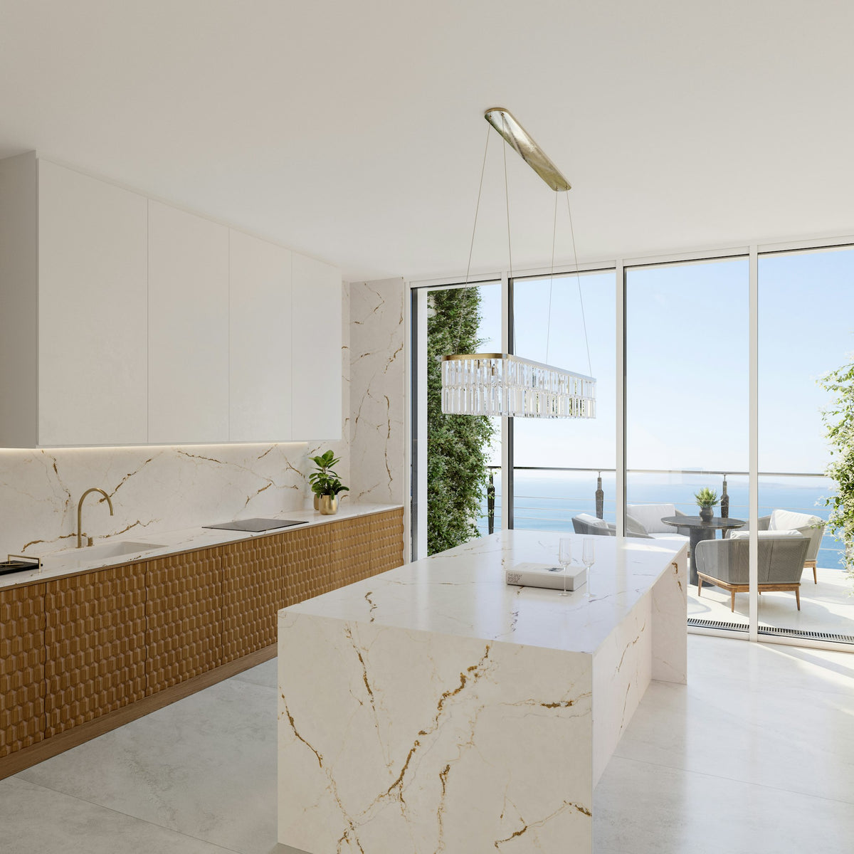 Silestone Versailles Ivory — projet silestone kitchen eu le chic versailles ivory plano general | Union Stone