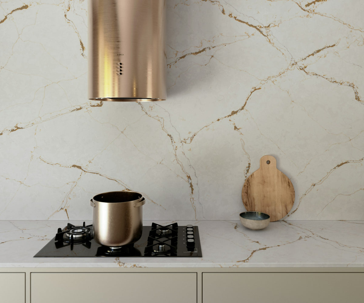 Silestone Versailles Ivory — projet silestone kitchen na le chic versailles ivory plano detalle | Union Stone