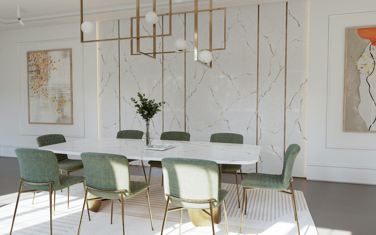Silestone Versailles Ivory — projet silestone living room eu le chic versailles ivory plano general | Union Stone