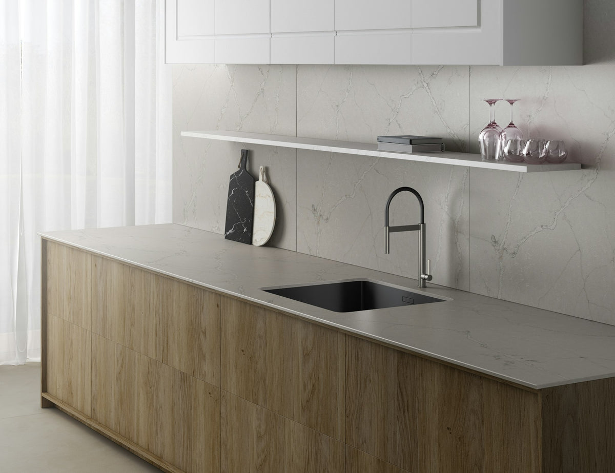 Silestone Victorian Silver — projet silestone kitchen eu lechic victorian silver plano detalle | Union Stone